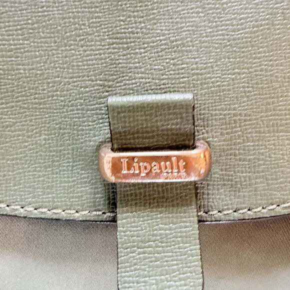 Lipault Paris Olive Green Nylon Flap Backpack